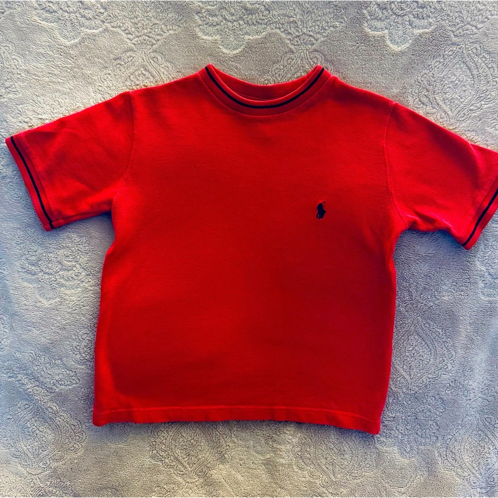 Ralph Lauren cotton mesh crew neck shirt w/ signature embroidery